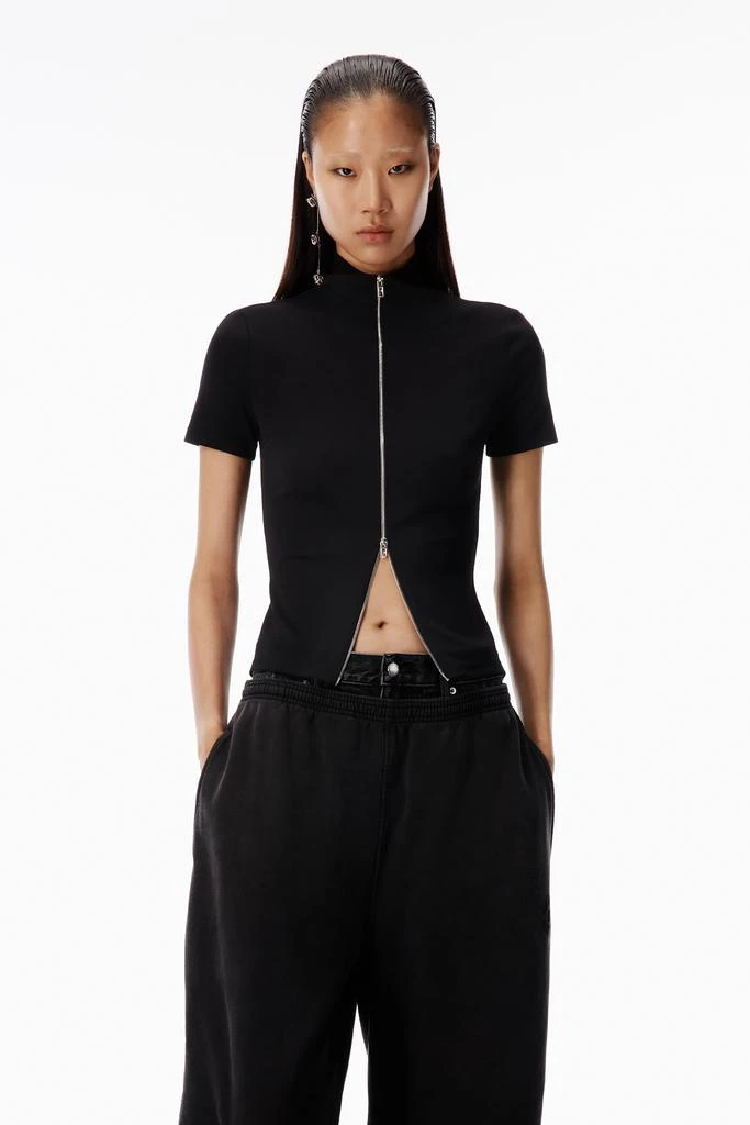 Alexander Wang Rashguard Mock Neck Short Sleeve Top 3