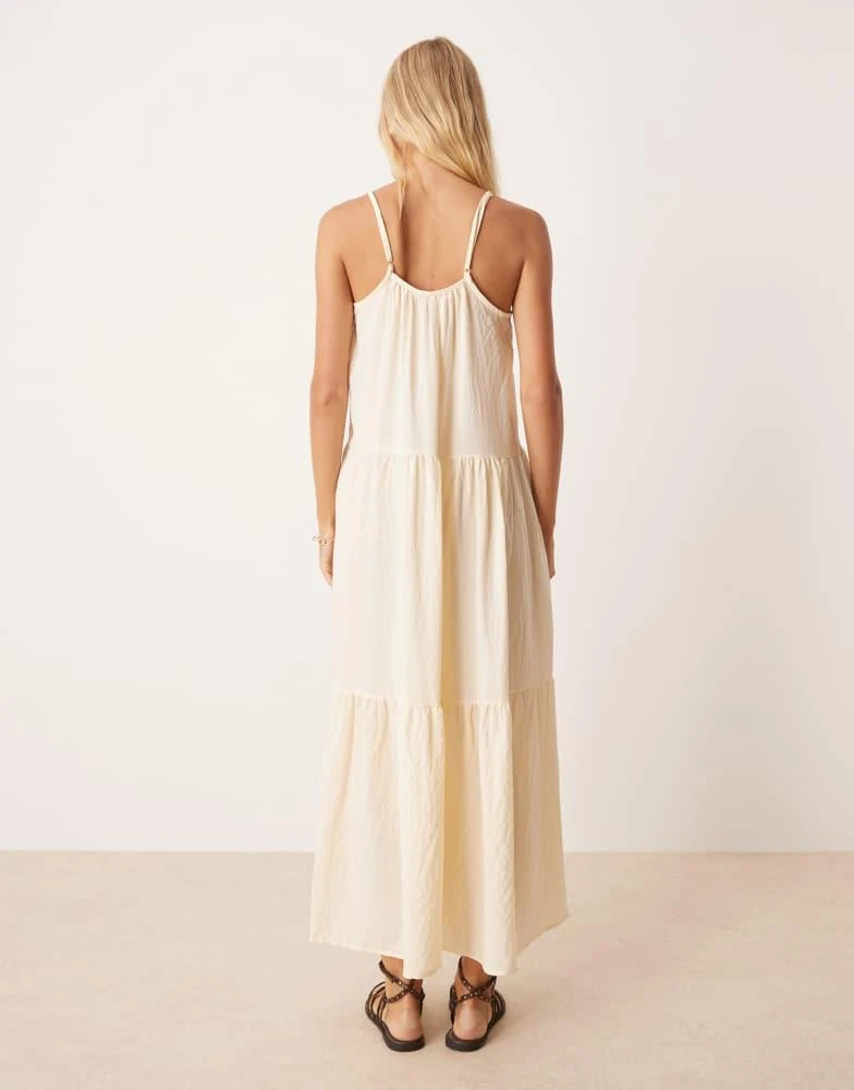 Brave Soul Brave Soul Smock tiered midi dress in cream 4