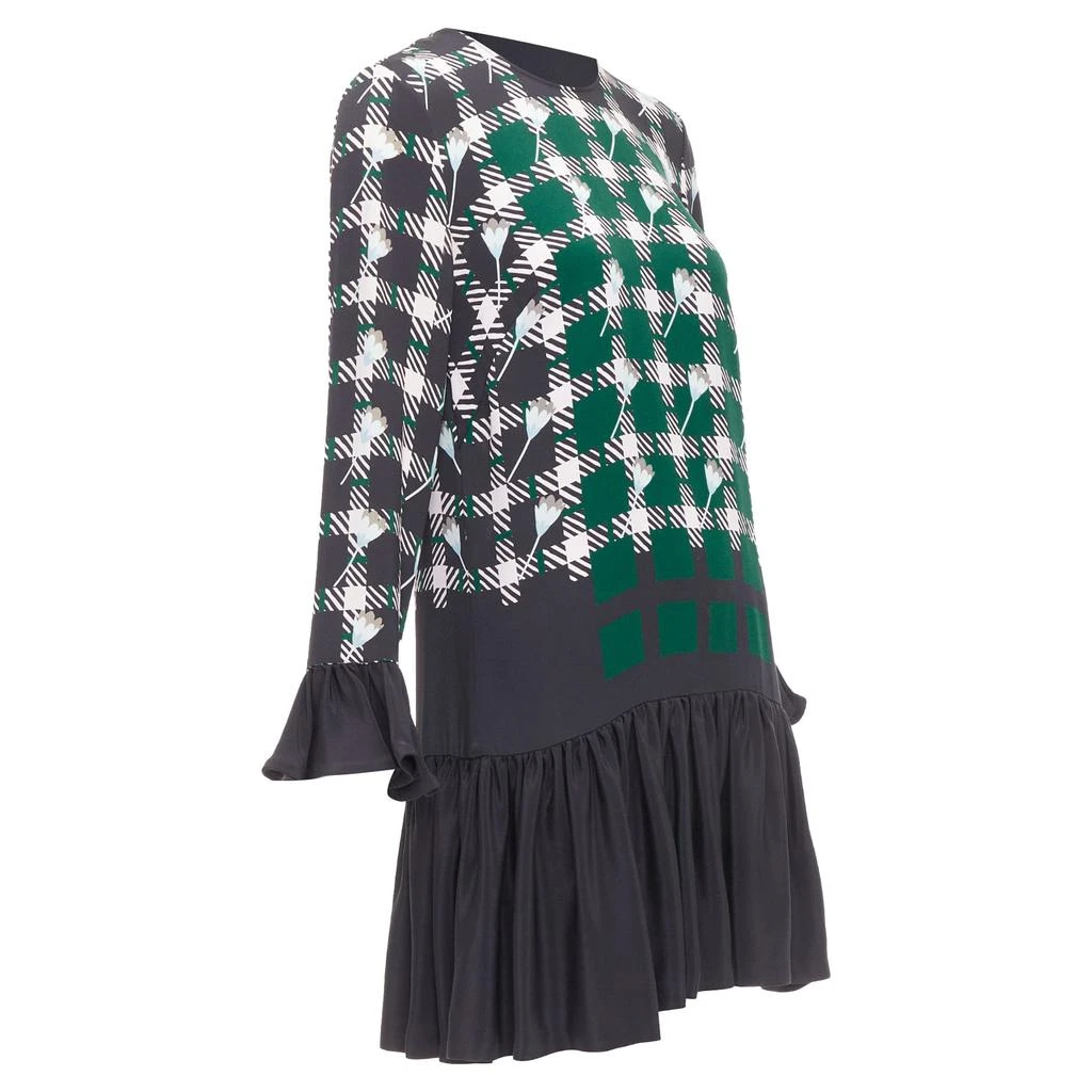 MARKUS LUPFER floral check drop waist dress 3