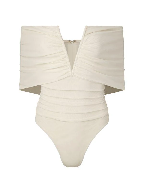 WeWoreWhat Ruched Off-The-Shoulder Bodysuit 2