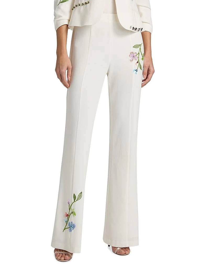 Cinq à Sept Kaitlyn Embellished Floral Vine-Embroidered Pants 3