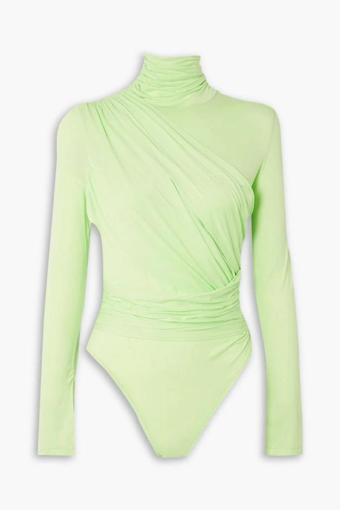 GAUGE81 Patra draped neon stretch-jersey turtleneck bodysuit 1