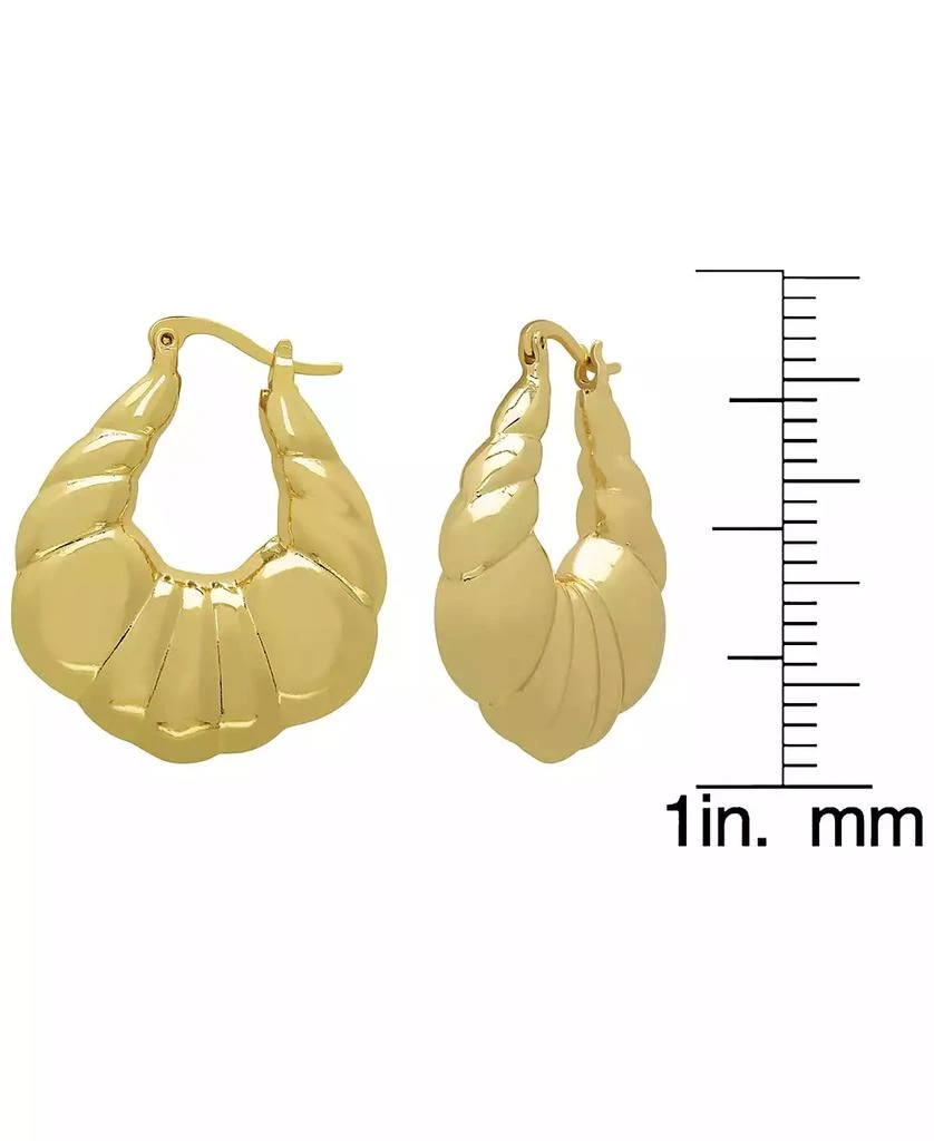 Macy
s 14k Gold Plated Brass Shrimp Thick Hoop Earrings 2