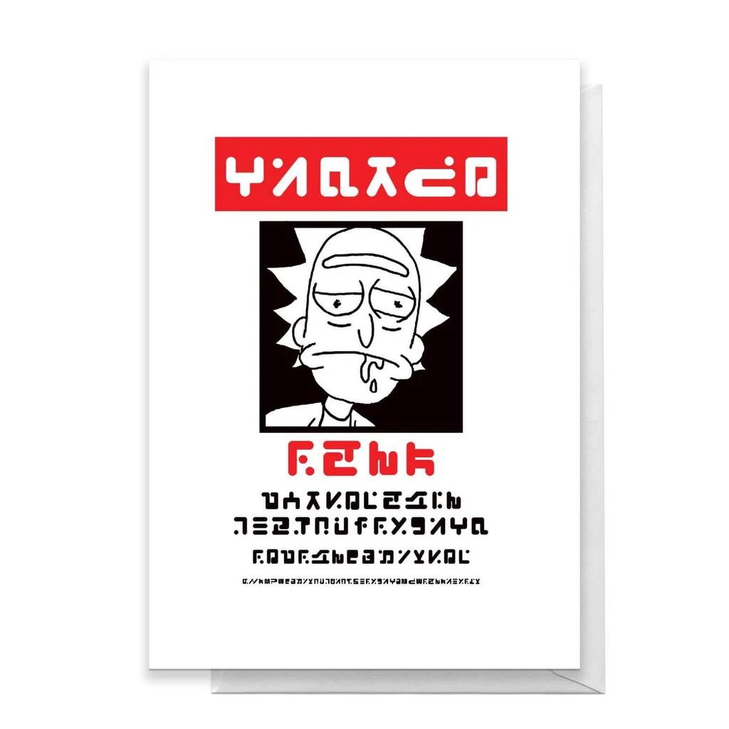 undefined Rick and Morty Wanted Rick Poster Greetings Card 1
