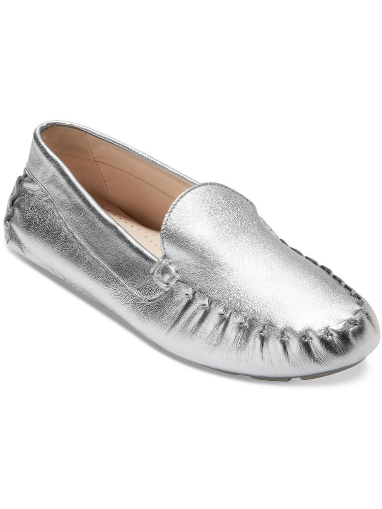 Cole Haan Evelyn Driver Womens Metallic Slip-On Loafers
