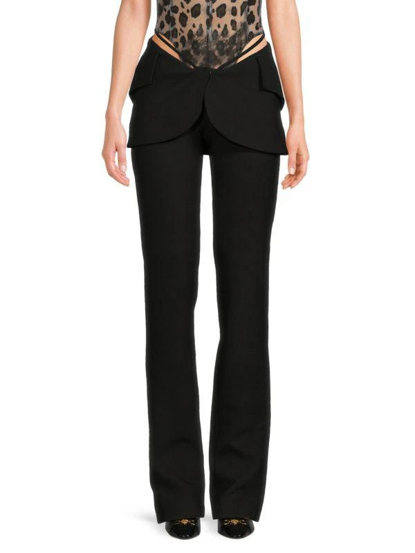 LaQuan Smith Trompe L'oiel Wool Blend Pants 1