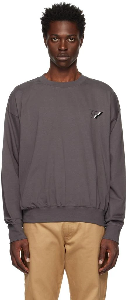 We11done Gray W Line Sweatshirt 1