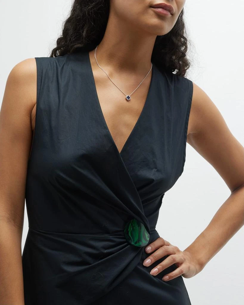 Neiman Marcus Diamonds 18k White Gold Diamond and Sapphire Pendant Necklace, 18"L, 0.80tcw 5