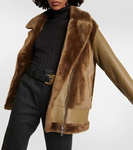 Blancha Leather and shearling jacket 4