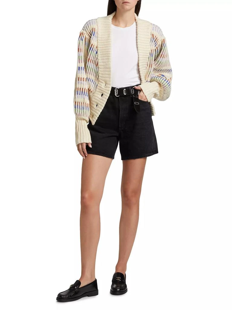 Farm Rio Striped Rib-Knit V-Neck Cardigan 2