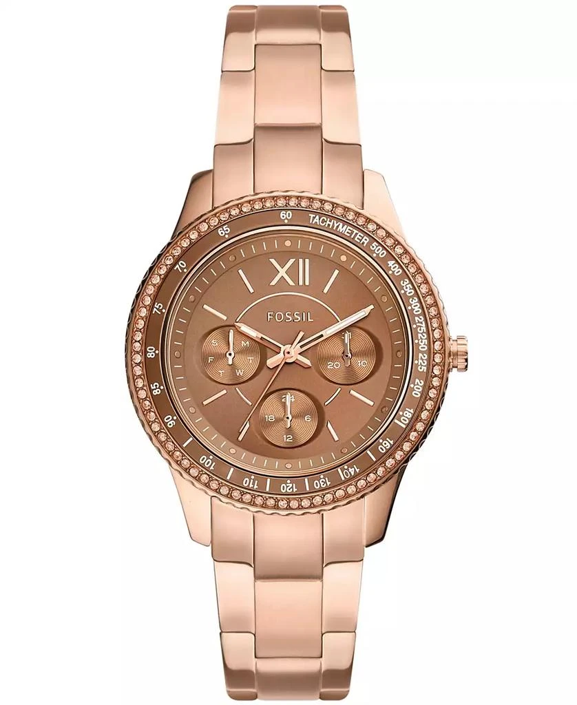 Fossil Women
s Sport Multifunction Rose Gold Tone Stainless Steel Bracelet Watch 37mm