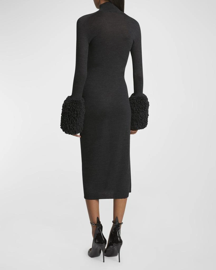 Alaia Bubble-Cuff Long-Sleeve Midi Sweater Dress 4