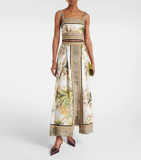 Elie Saab Printed cotton cropped top 2