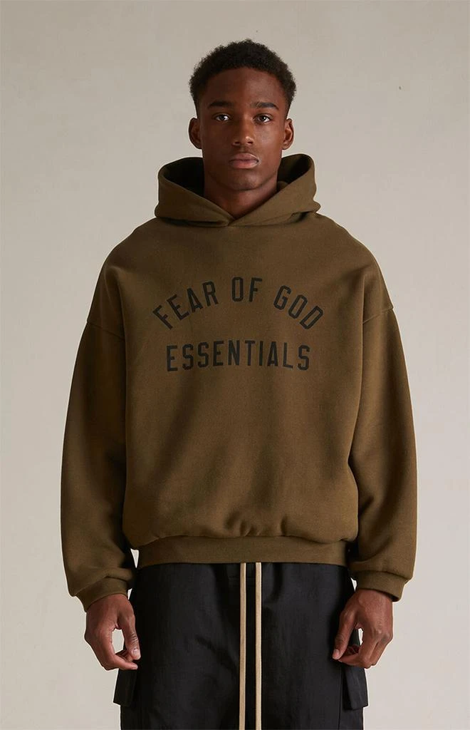 Essentials Olive Fleece Hoodie 2