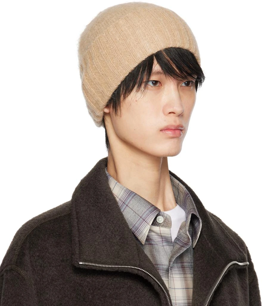 AURALEE Tan Brushed Beanie 2