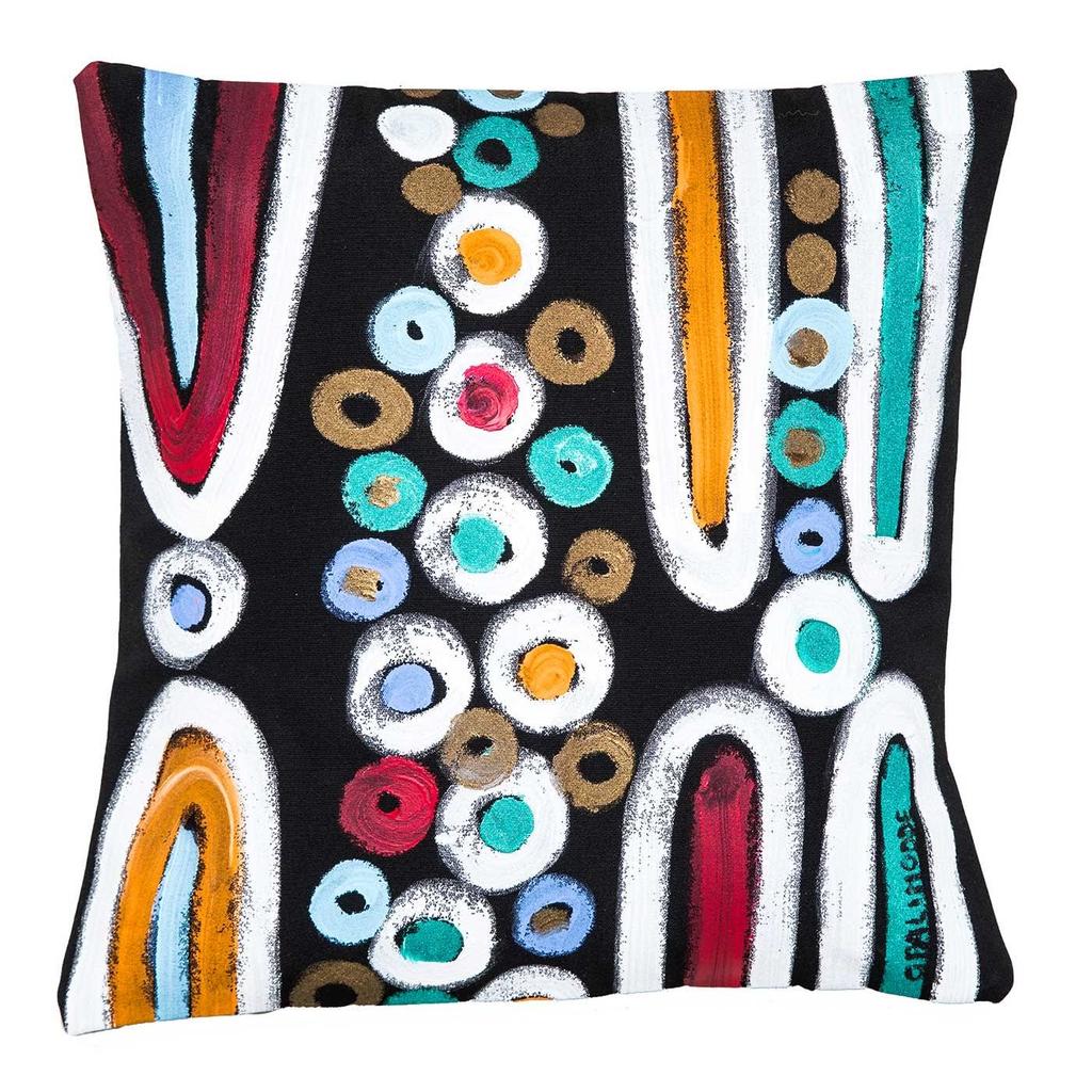 Le Botteghe Su Gologone Cotton Hand Painted Indoor Cushion 60x60 cm