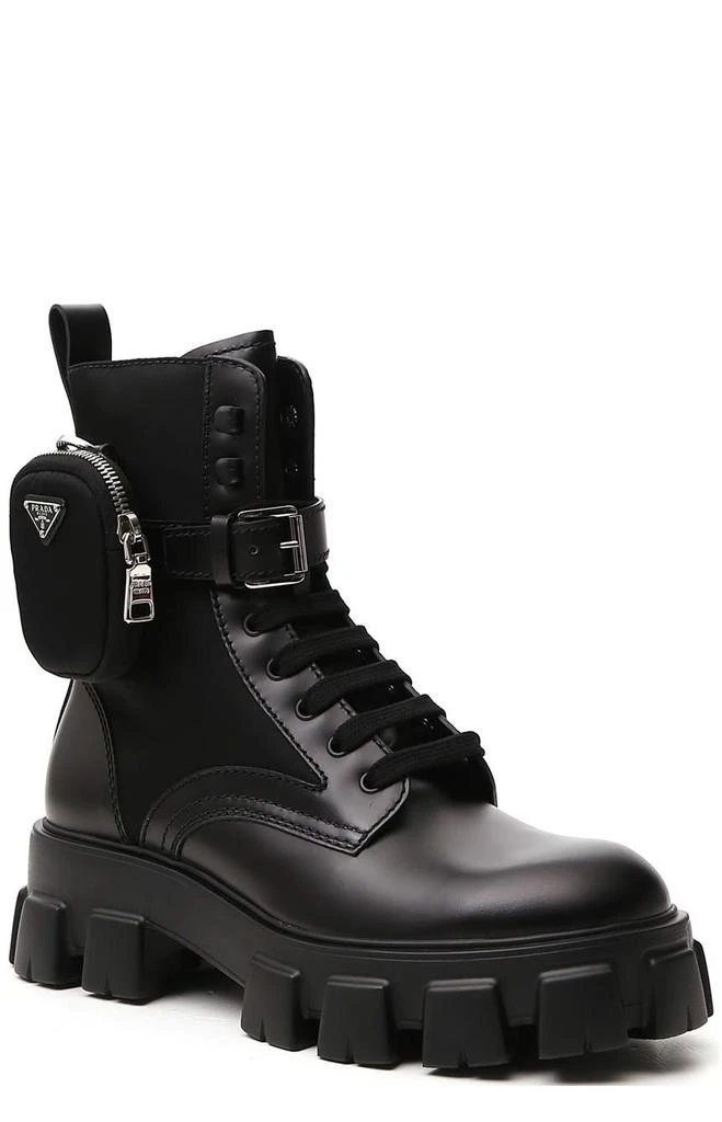 Prada Prada Strapped Pouch Combat Boots 2