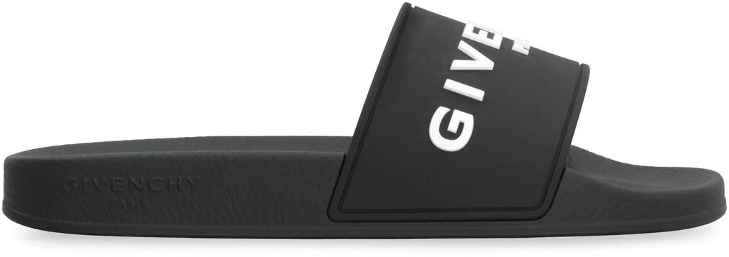 Givenchy BLACK SHOVEL FLIP-FLOP WHITE LOGO 2