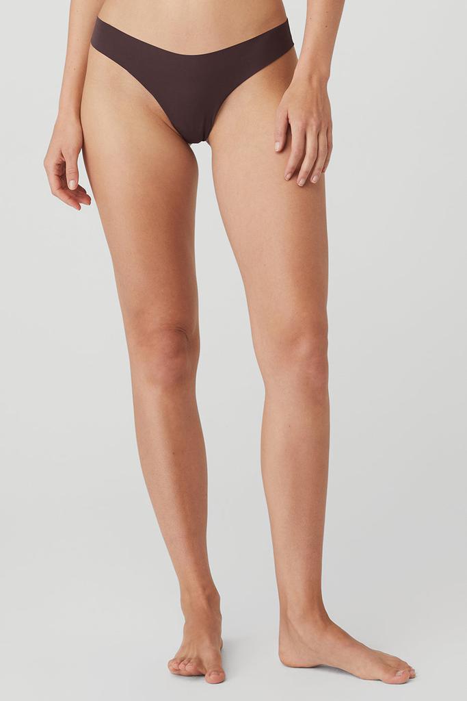 Alo Airbrush Invisible Thong - Raisin