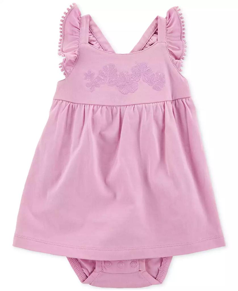 Carter's Baby Girls Cotton Pom-Pom Sunsuit Dress