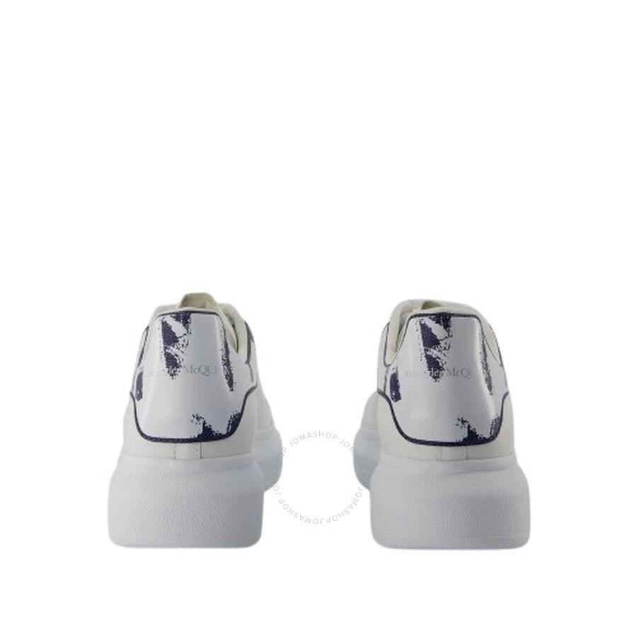 Alexander McQueen Men's White / Indigo Oversized Leather Sneakers 3