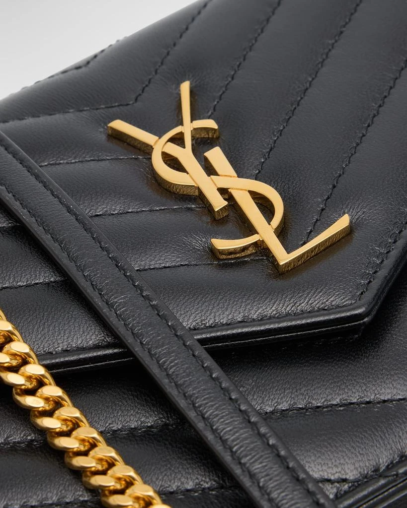 Yves Saint Laurent Small YSL Wallet on Chain in Quilted Leather 6