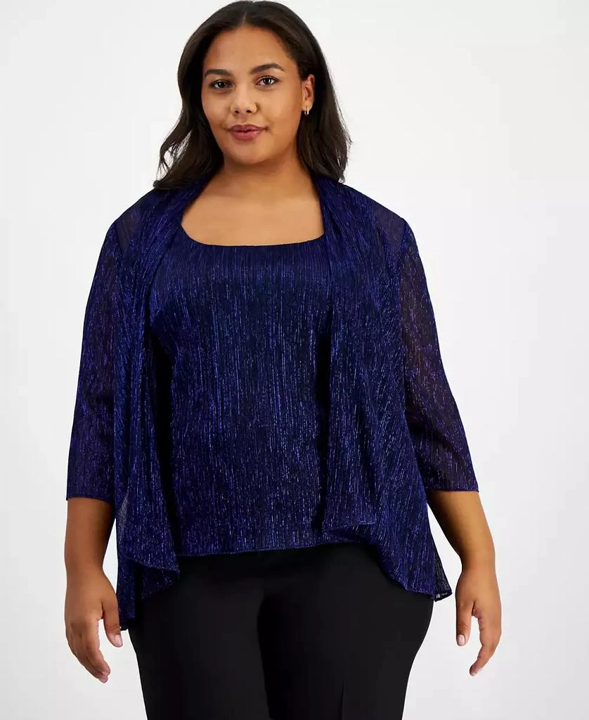 Alex Evenings Plus Size Foldover Jacket & Scoop-Neck Top 4