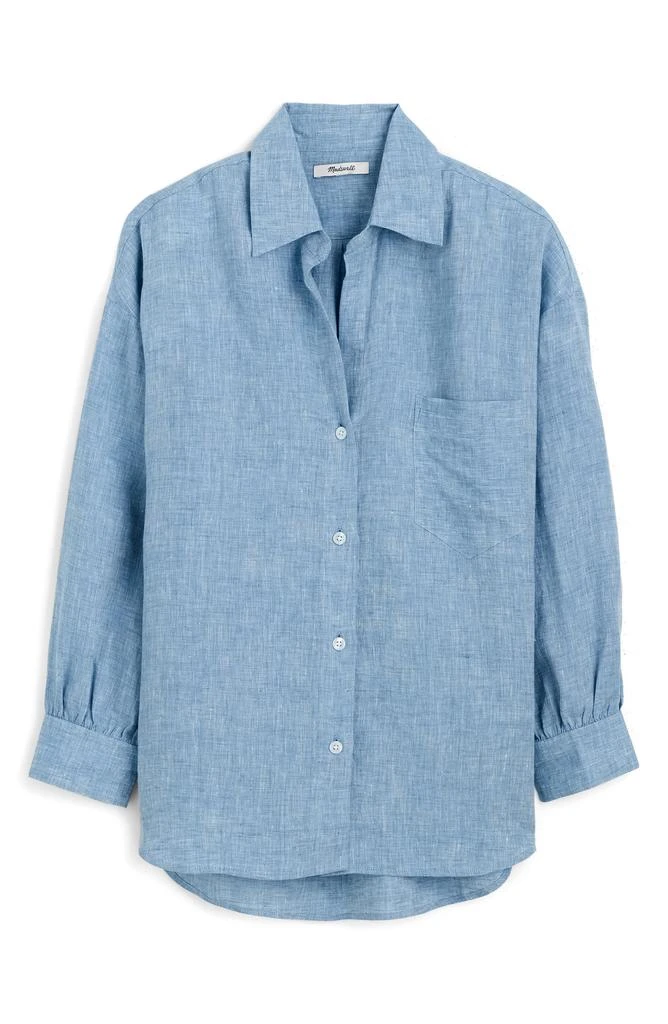 Madewell Shirred Linen Button-Up Shirt 4