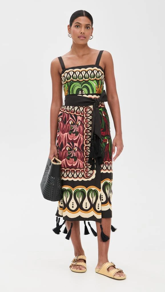 Farm Rio Coconut Tree Flow Scarf Dress 4