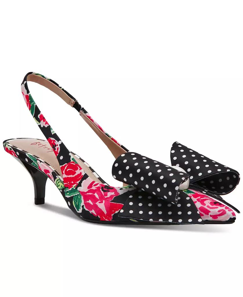 【Betsey Johnson】Velma VELMA NAVY MULTI Pointed-Toe Stiletto Pump Mesh Heel