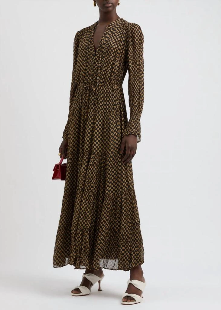 Rixo Indigo Dress In Shibori Daisy Black 3