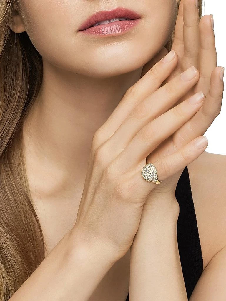 David Yurman Chevron Pinky Ring in 18K Yellow Gold 7