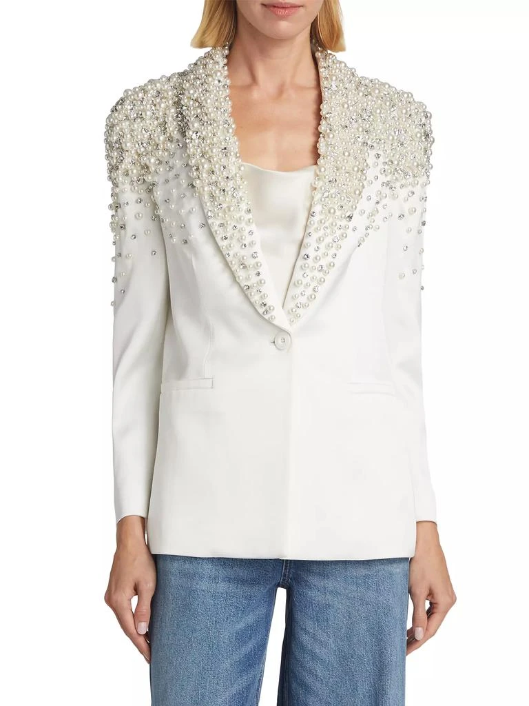 Alice + Olivia Ivan Faux Pearl & Crystal-Embellished Blazer 3