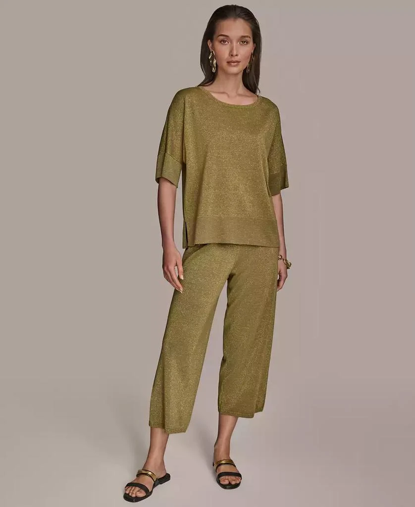 Donna Karan Women's Elbow-Sleeve Metallic Sweater 4