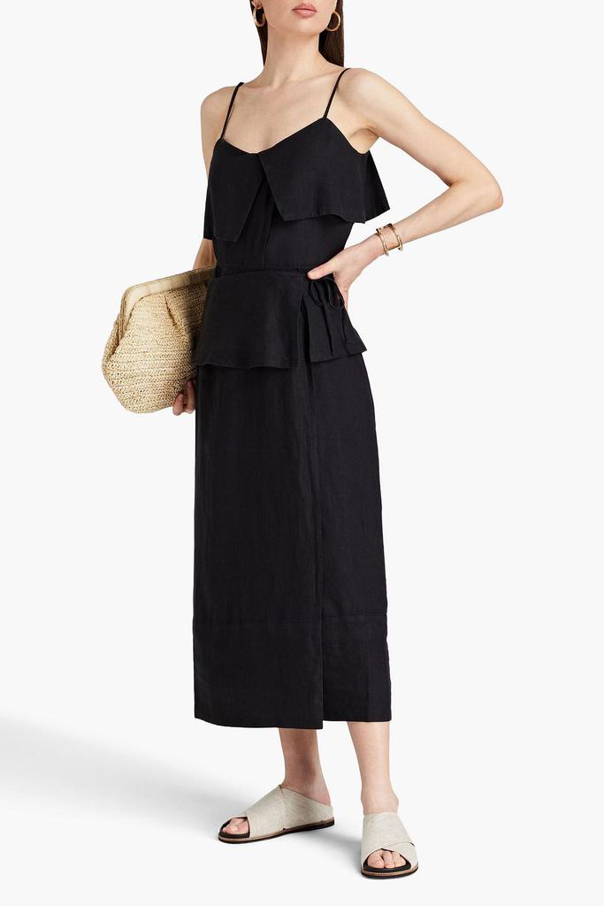 BY MALENE BIRGER Malinos ruffled linen midi wrap skirt