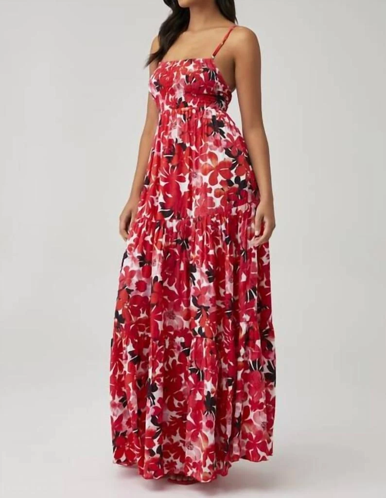 Tiare Hawaii Kailani Maxi Dress In Fiji Flowers Red 2