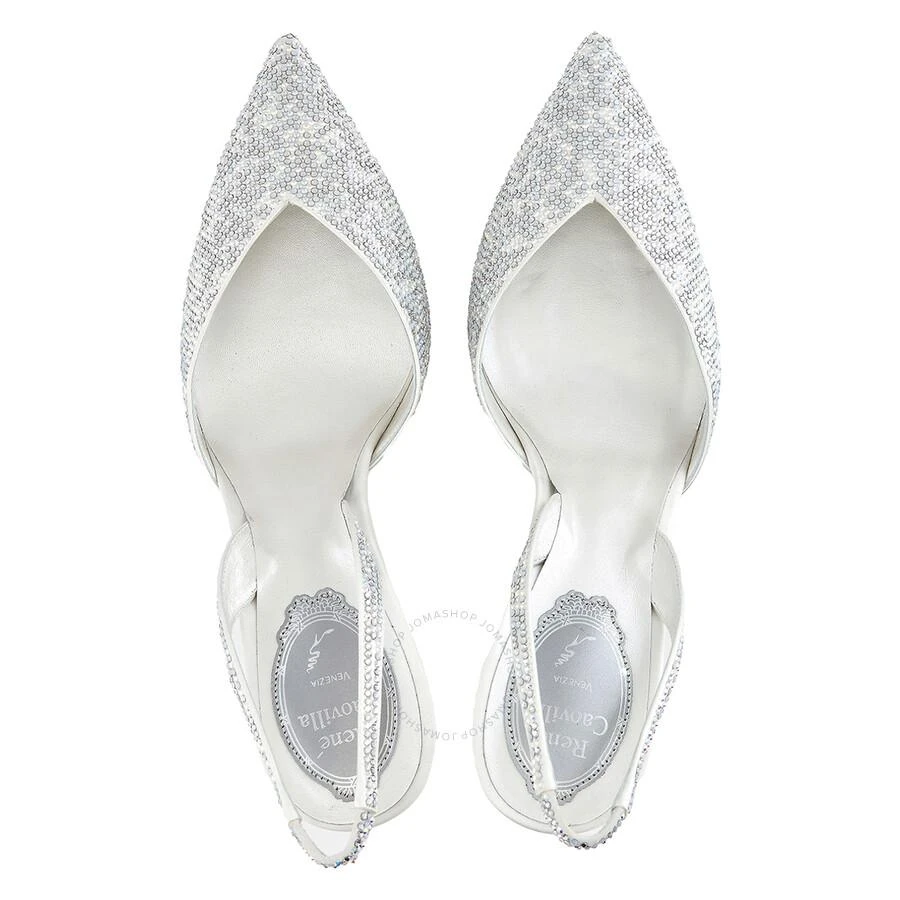 Rene Caovilla Ladies Ivory Vivienne Crystal Slingback Pumps 3