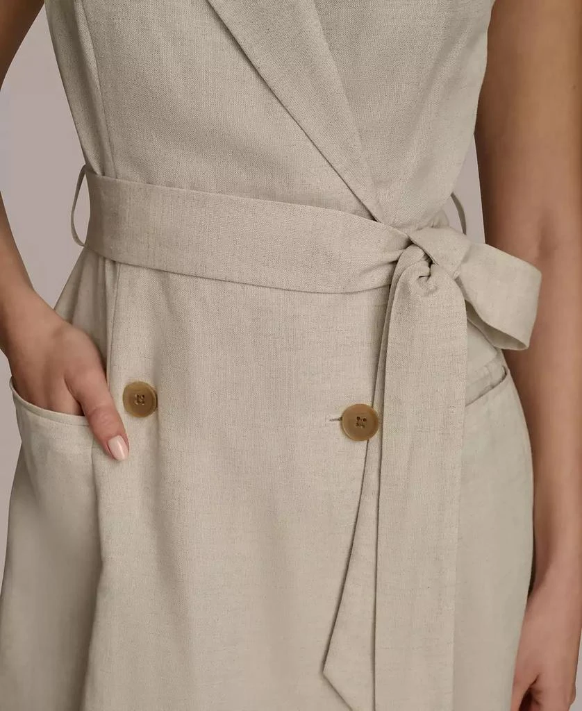 Donna Karan Women's Linen-Blend A-Line Shirtdress 5