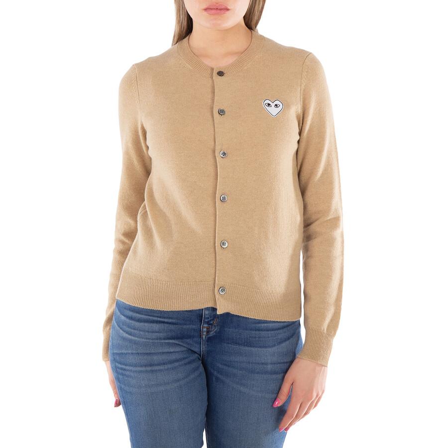 Comme des Garcons Ladies Heart Logo Crewneck Cardigan