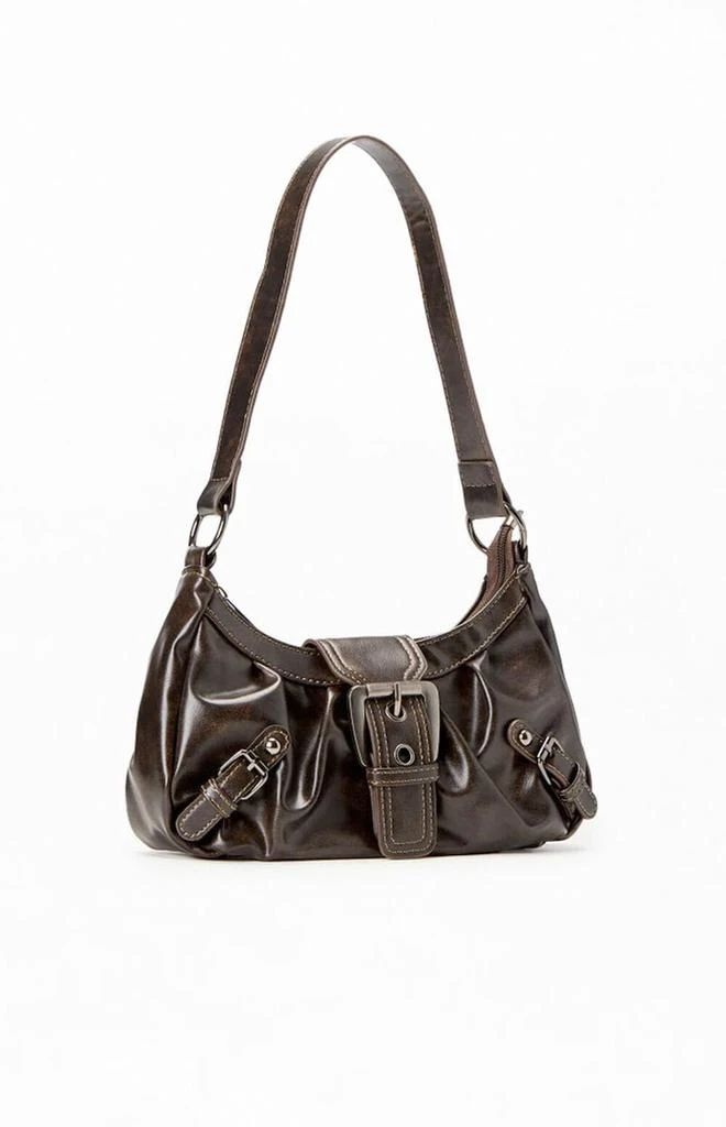 PacSun Brown Faux Leather Front Buckle Shoulder Bag 2