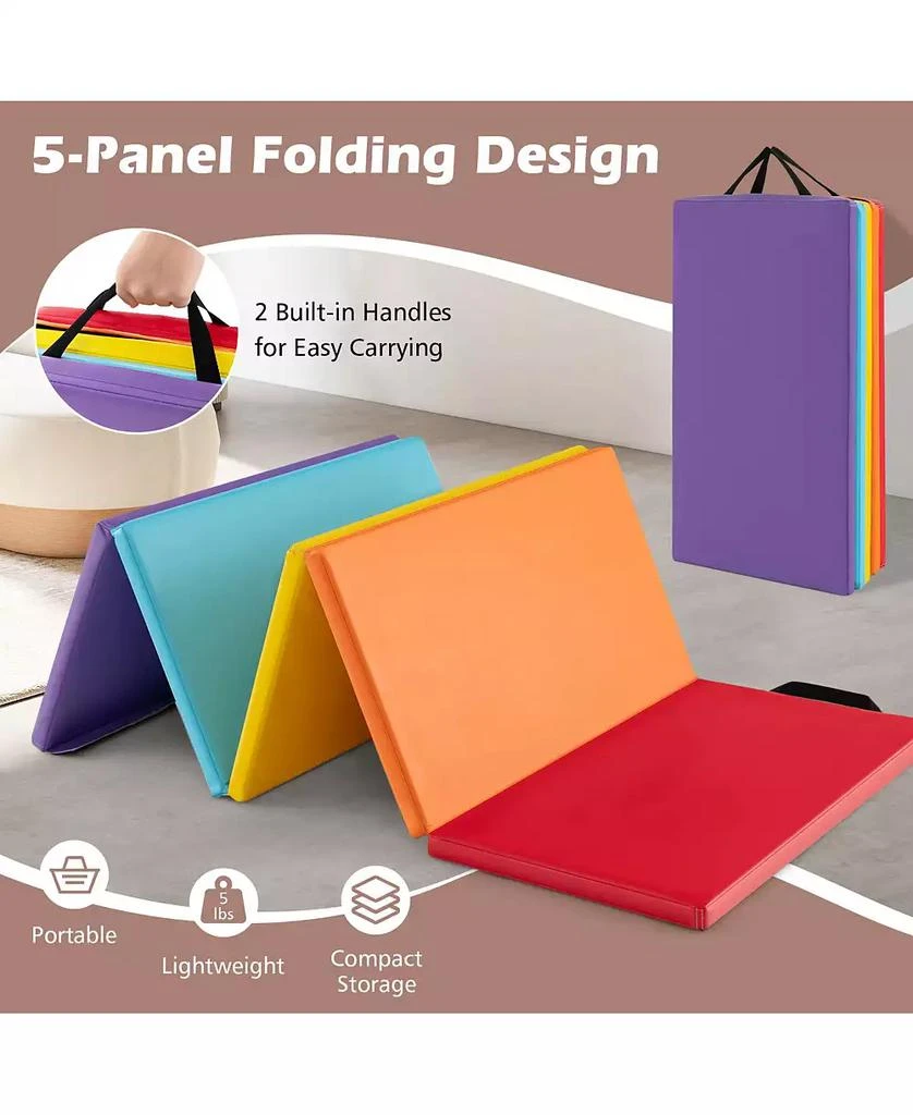 GOUUN 5-Panel Folding Gymnastics Mat for Kids 5