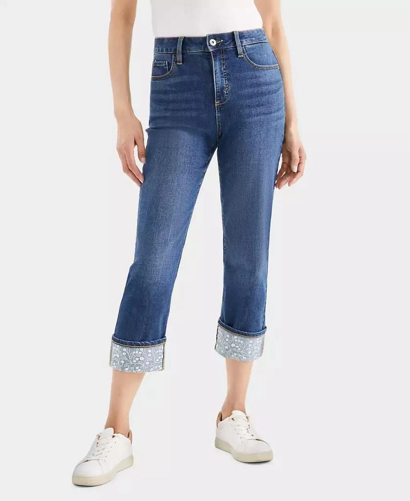 Style & Co Women's High-Rise Embroidered Cuffed Jeans, Created for Macy's 3