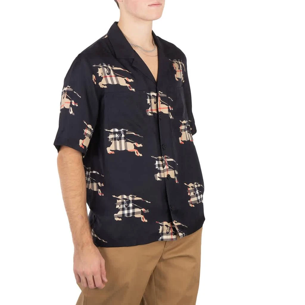 Burberry Equestrian Knight-Print Silk Shirt 2