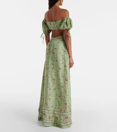 Agua by Agua Bendita Cielo Honeysuckle floral linen maxi dress 3