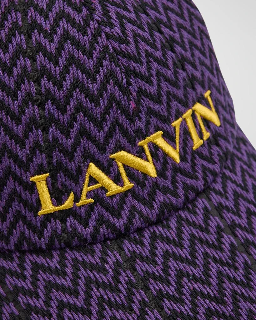 Lanvin Men's Herringbone Logo Baseball Cap 3