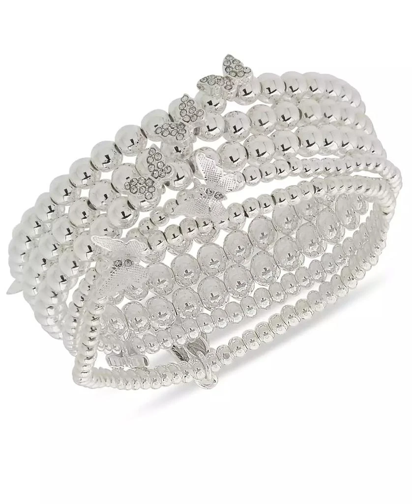 Lonna & Lilly Silver-Tone 5-Pc. Set Crystal Beaded Butterfly Stretch Bracelet 1