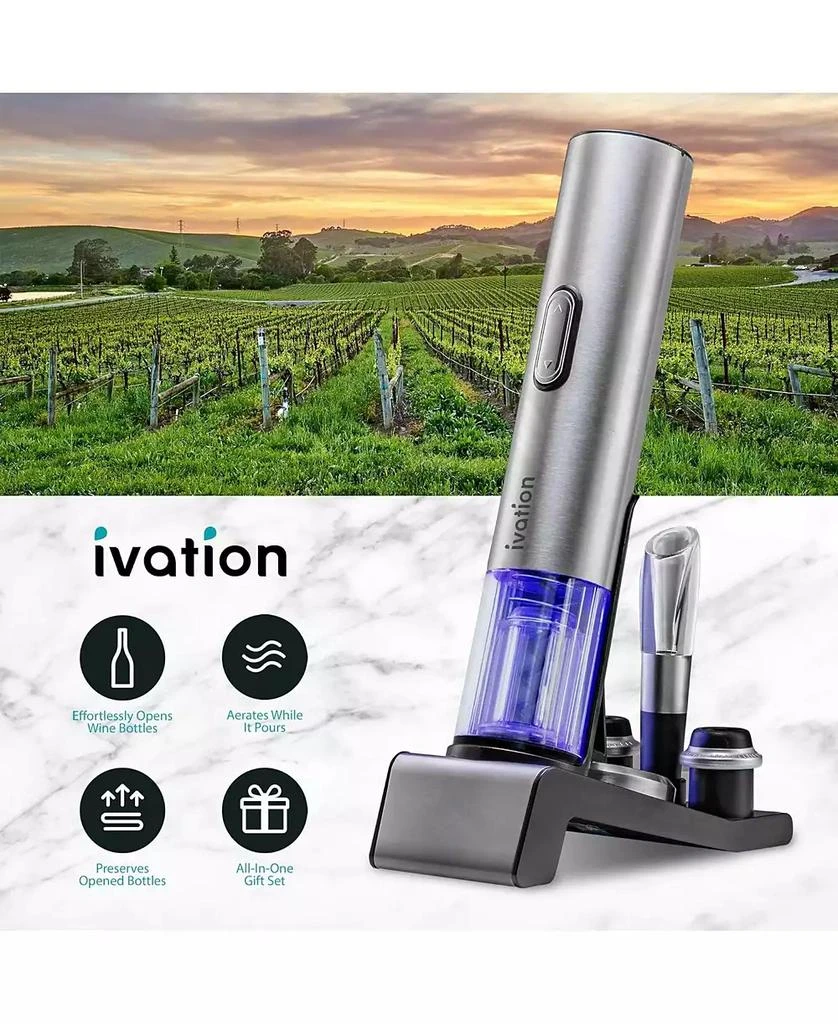 Ivation 7 Piece Wine Set, Electric Wine Opener, Wine Preserver 
More! 2