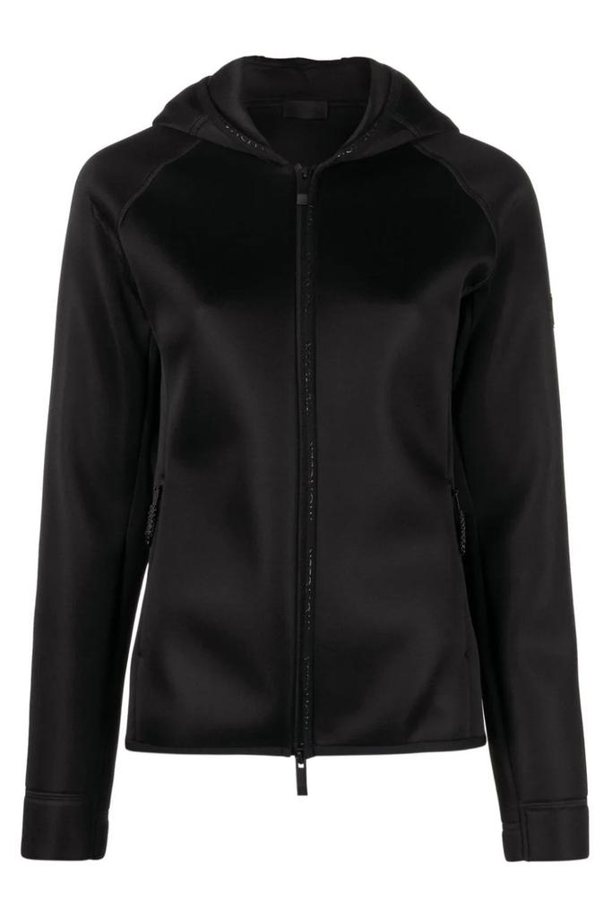 undefined Womens Zip Hooded Top Black