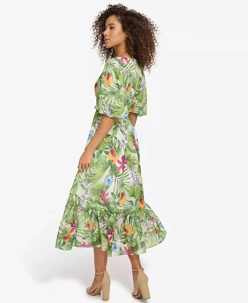 Kensie Women's Floral-Print Balloon-Sleeve Maxi Dress 2