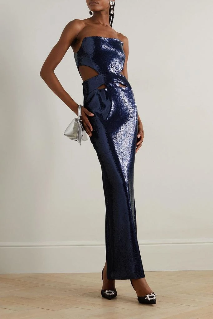 ET OCHS Ava strapless cutout sequined satin gown 2